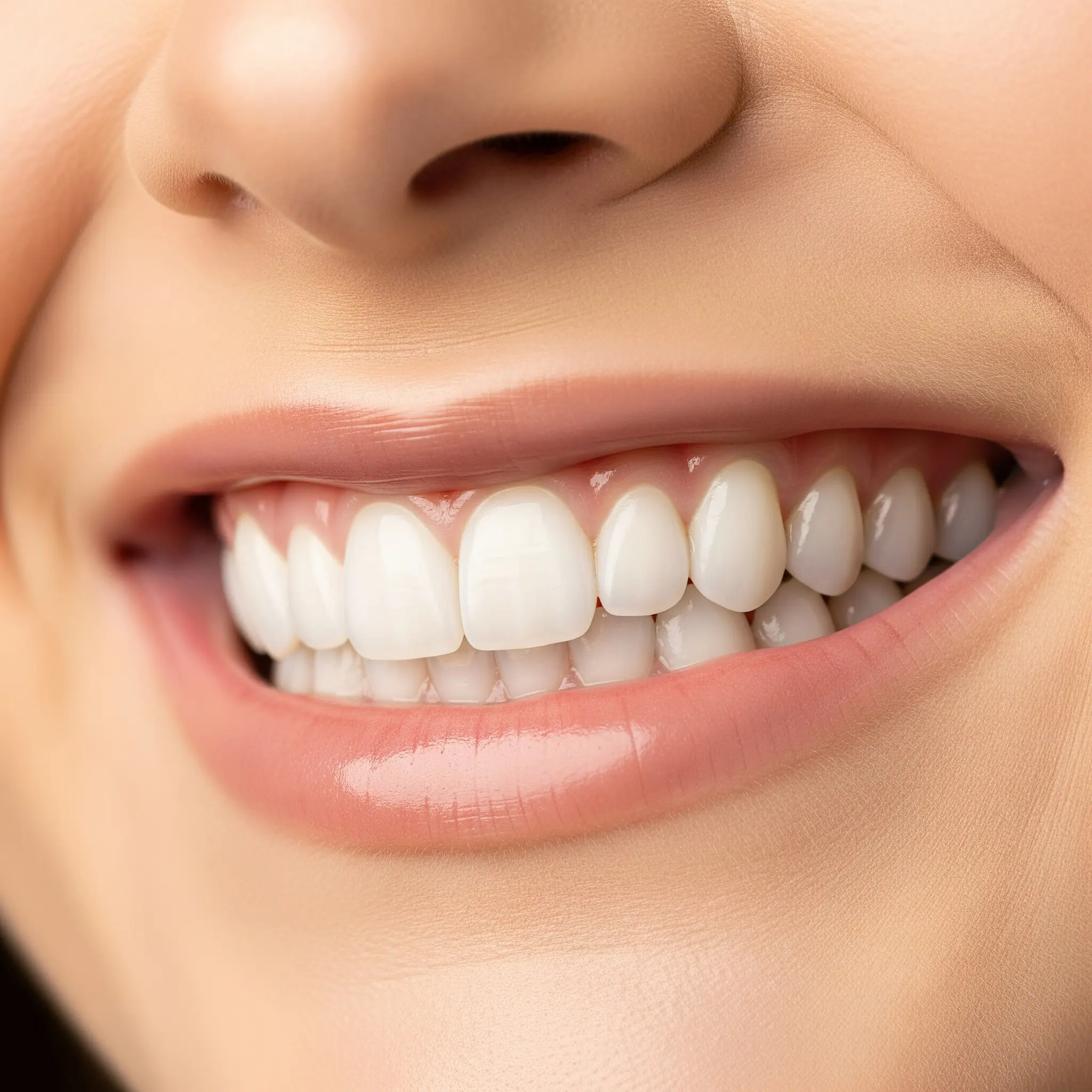 Sonrisa perfecta y alineada destacando naturalidad y salud